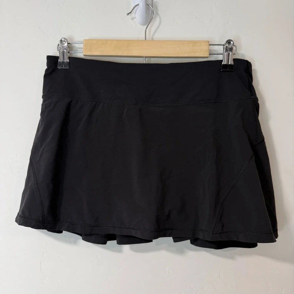Lululemon Womens Circuit Breaker Skort Skirt 6 Black Pleated Tennis Shorts Liner